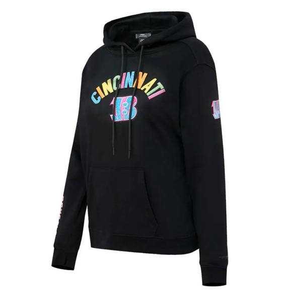 Pro Standard Black CINCINNATI BENGALS Neon Fleece Pullover Hoodie 2XL XXL - Picture 1 of 9